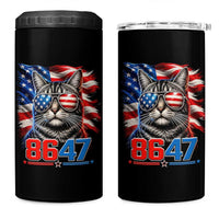 Cool 8647 Patriotic Cat 4 in 1 Can Cooler Tumbler American Flag Sunglasses Tabby Cat Political Satire