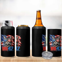 Cool 8647 Patriotic Cat 4 in 1 Can Cooler Tumbler American Flag Sunglasses Tabby Cat Political Satire