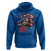 Cool 8647Patriotic Cat Hoodie American Flag Sunglasses Tabby Cat Political Satire