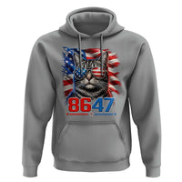 Cool 8647Patriotic Cat Hoodie American Flag Sunglasses Tabby Cat Political Satire