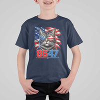 Cool 8647Patriotic Cat T Shirt For Kid American Flag Sunglasses Tabby Cat Political Satire