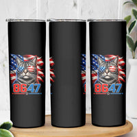 Cool 8647 Patriotic Cat Skinny Tumbler American Flag Sunglasses Tabby Cat Political Satire