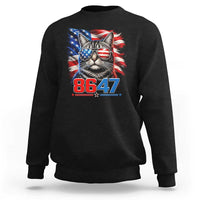 Cool 8647Patriotic Cat Sweatshirt American Flag Sunglasses Tabby Cat Political Satire