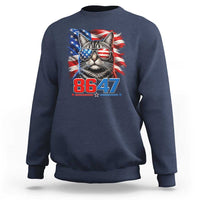 Cool 8647Patriotic Cat Sweatshirt American Flag Sunglasses Tabby Cat Political Satire