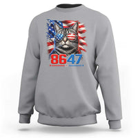 Cool 8647Patriotic Cat Sweatshirt American Flag Sunglasses Tabby Cat Political Satire