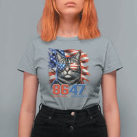 Cool 8647Patriotic Cat T Shirt For Women American Flag Sunglasses Tabby Cat Political Satire