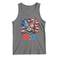 Cool 8647 Patriotic Cat Tank Top American Flag Sunglasses Tabby Cat Political Satire