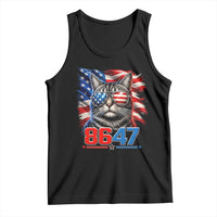 Cool 8647 Patriotic Cat Tank Top American Flag Sunglasses Tabby Cat Political Satire