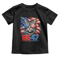 Cool 8647 Patriotic Cat Toddler T Shirt American Flag Sunglasses Tabby Cat Political Satire