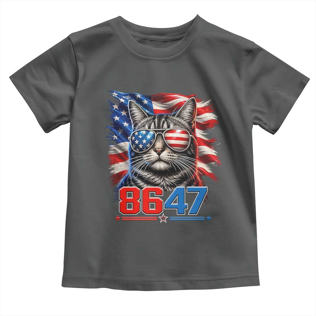 Cool 8647 Patriotic Cat Toddler T Shirt American Flag Sunglasses Tabby Cat Political Satire