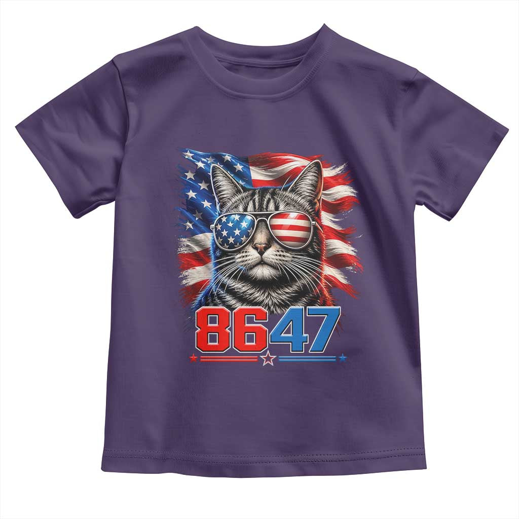 Cool 8647 Patriotic Cat Toddler T Shirt American Flag Sunglasses Tabby Cat Political Satire