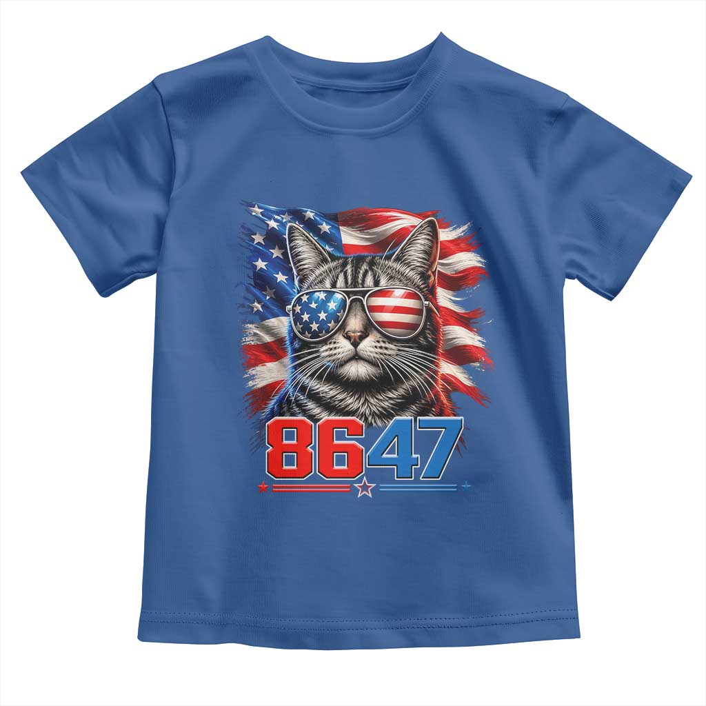 Cool 8647 Patriotic Cat Toddler T Shirt American Flag Sunglasses Tabby Cat Political Satire