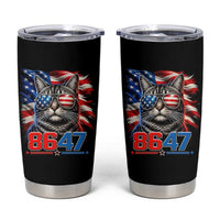 Cool 8647 Patriotic Cat Tumbler Cup American Flag Sunglasses Tabby Cat Political Satire
