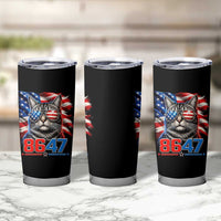 Cool 8647 Patriotic Cat Tumbler Cup American Flag Sunglasses Tabby Cat Political Satire