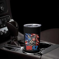Cool 8647 Patriotic Cat Tumbler Cup American Flag Sunglasses Tabby Cat Political Satire