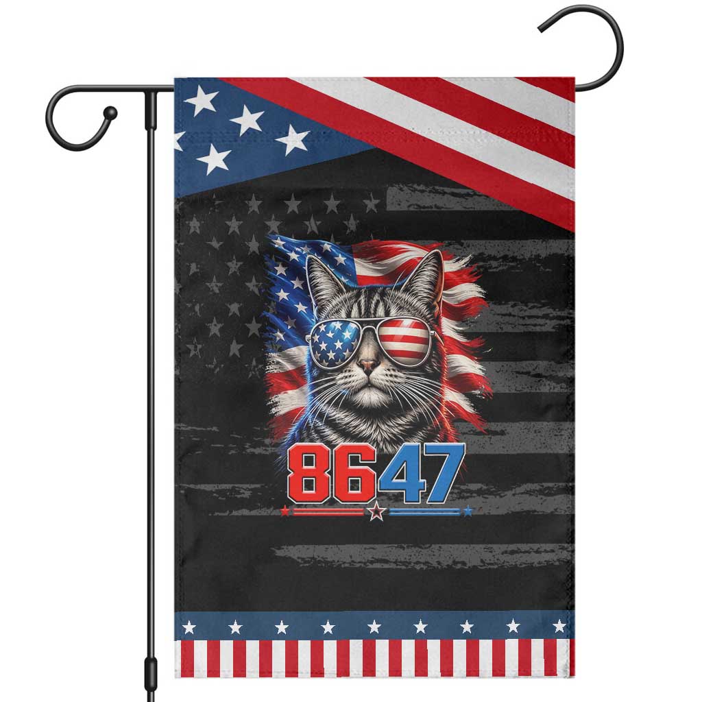 Cool 8647 Cat Patriotic Garden Flag American Flag Sunglasses Tabby Cat Political Satire