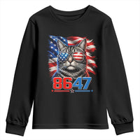 Cool 8647 Patriotic Cat Youth Sweatshirt American Flag Sunglasses Tabby Cat Political Satire