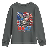 Cool 8647 Patriotic Cat Youth Sweatshirt American Flag Sunglasses Tabby Cat Political Satire