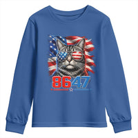 Cool 8647 Patriotic Cat Youth Sweatshirt American Flag Sunglasses Tabby Cat Political Satire