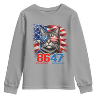 Cool 8647 Patriotic Cat Youth Sweatshirt American Flag Sunglasses Tabby Cat Political Satire