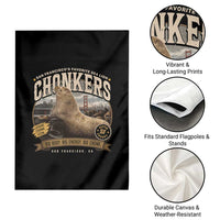 Viral Chonkers San Francisco Sea Lion Garden Flag Retro Pier 39 Fisherman's Wharf Souvenir