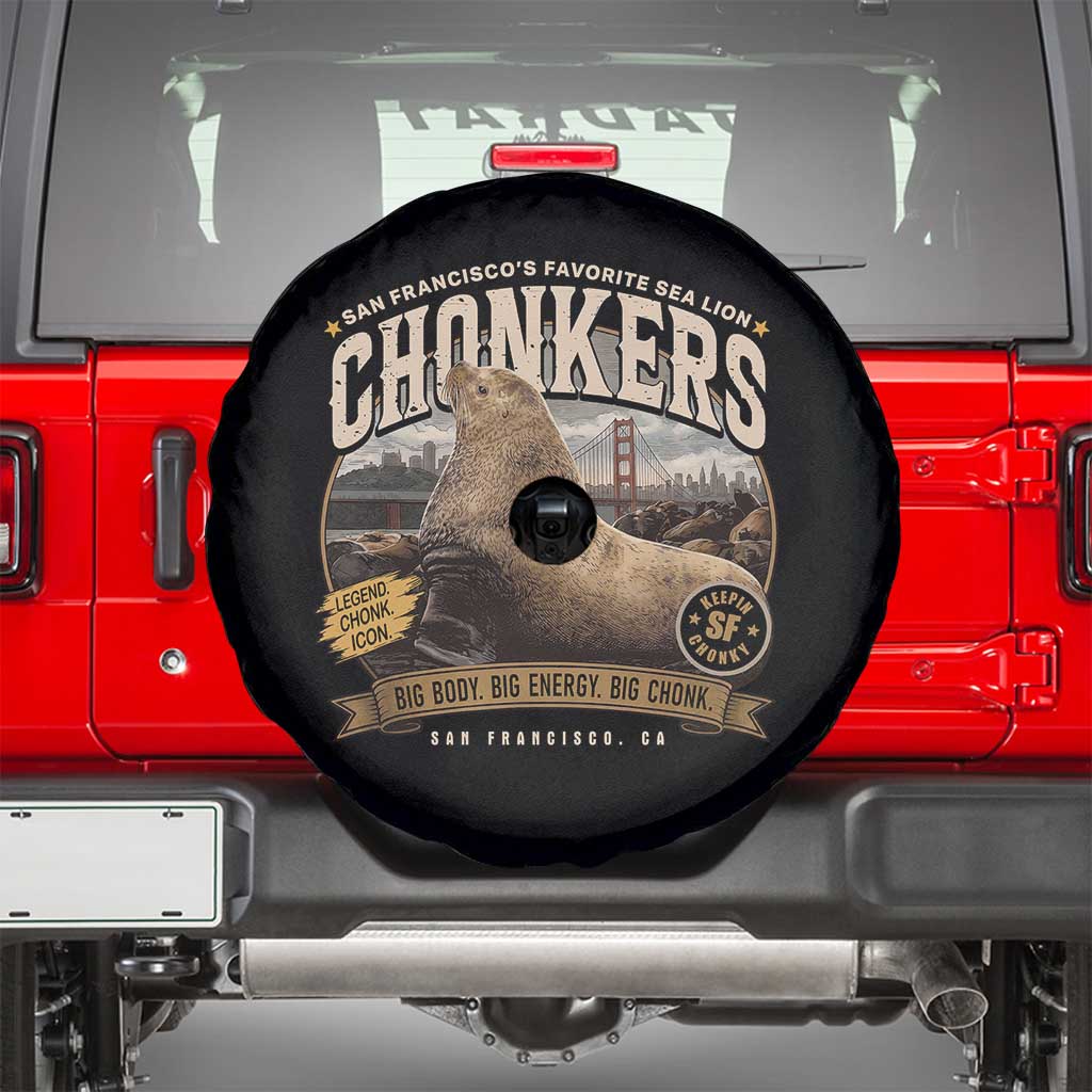 Viral Chonkers San Francisco Sea Lion Spare Tire Cover Retro Pier 39 Fisherman's Wharf Souvenir