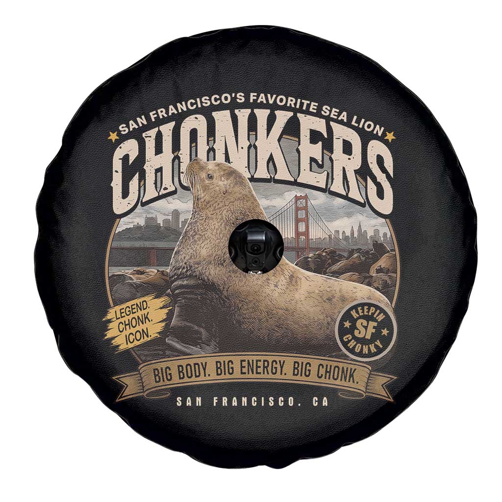 Viral Chonkers San Francisco Sea Lion Spare Tire Cover Retro Pier 39 Fisherman's Wharf Souvenir
