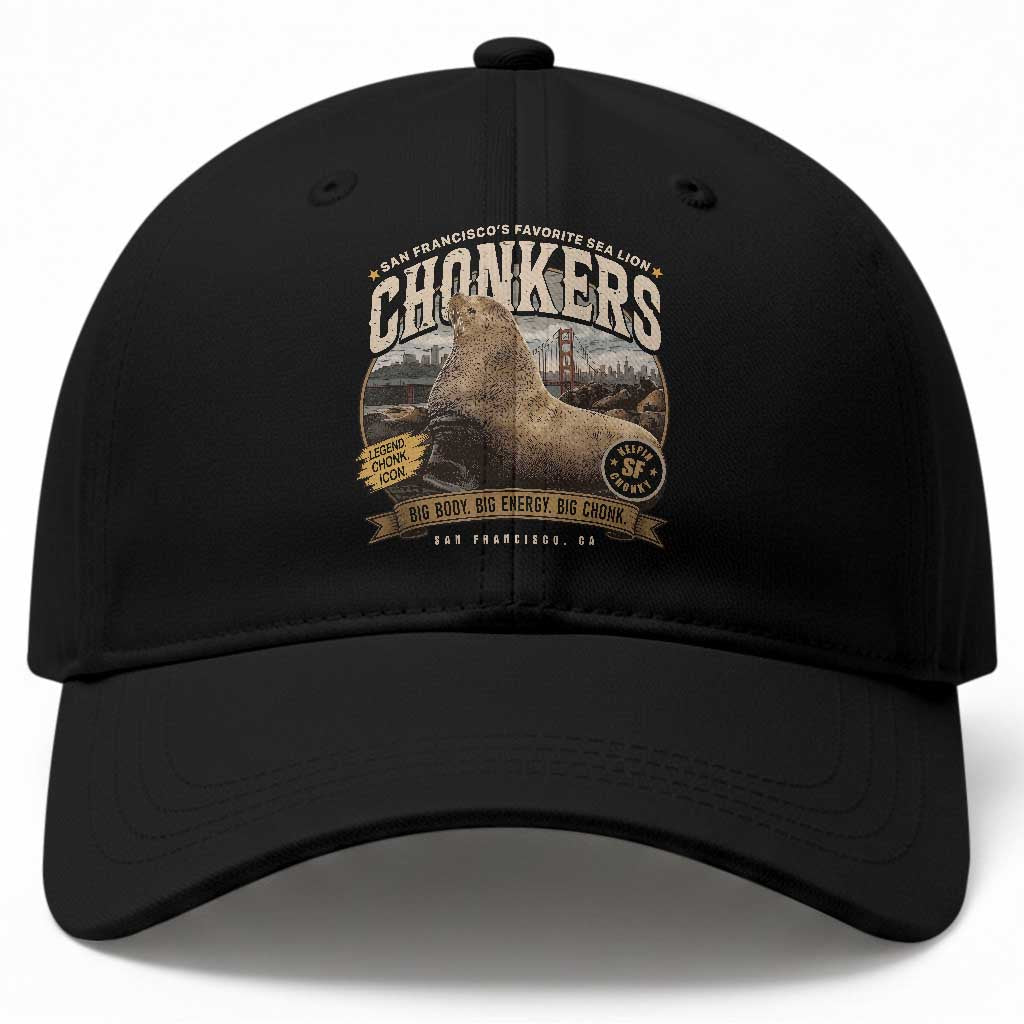 Viral Chonkers San Francisco Sea Lion Baseball Cap Retro Pier 39 Fisherman's Wharf Souvenir