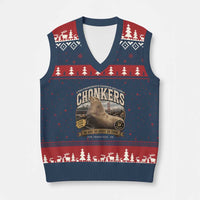 Viral Chonkers San Francisco Sea Lion V-Neck Knit Sweater Vest Retro Pier 39 Fisherman's Wharf Souvenir
