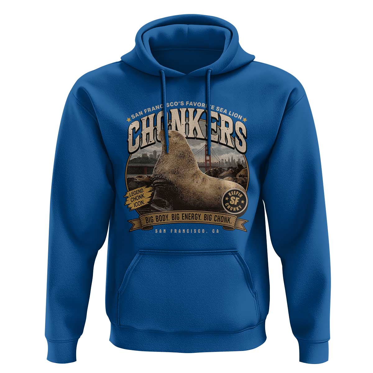Viral Chonkers San Francisco Sea Lion Hoodie Retro Pier 39 Fisherman's Wharf Souvenir