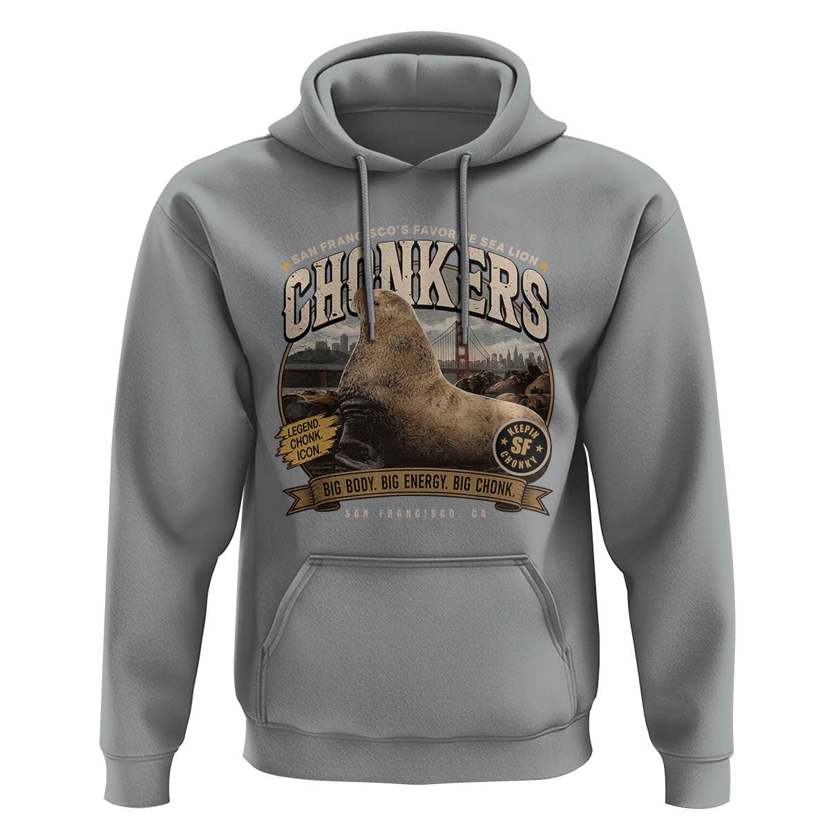 Viral Chonkers San Francisco Sea Lion Hoodie Retro Pier 39 Fisherman's Wharf Souvenir