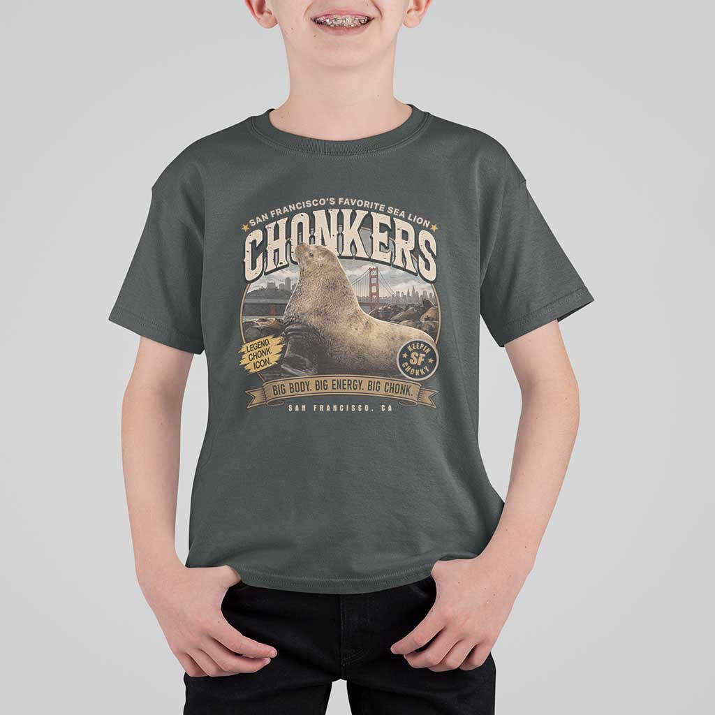 Viral Chonkers San Francisco Sea Lion T Shirt For Kid Retro Pier 39 Fisherman's Wharf Souvenir