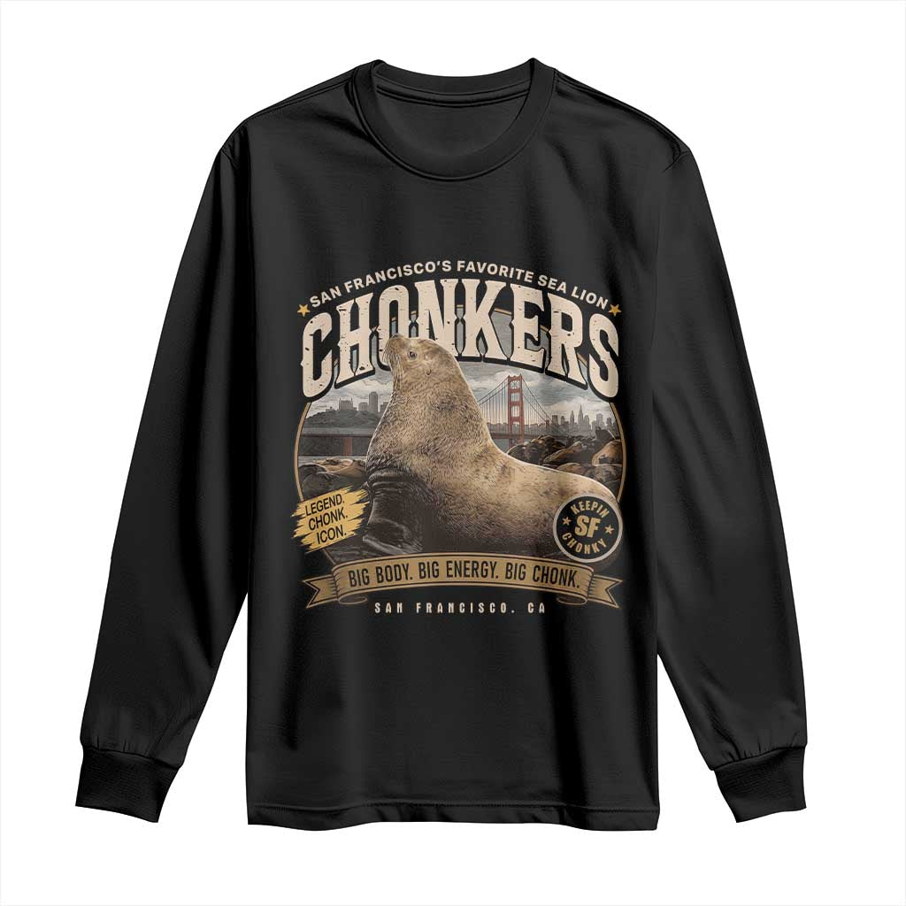 Viral Chonkers San Francisco Sea Lion Long Sleeve Shirt Retro Pier 39 Fisherman's Wharf Souvenir