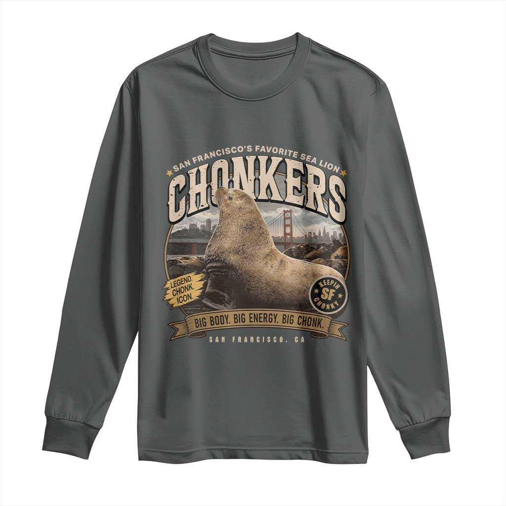 Viral Chonkers San Francisco Sea Lion Long Sleeve Shirt Retro Pier 39 Fisherman's Wharf Souvenir