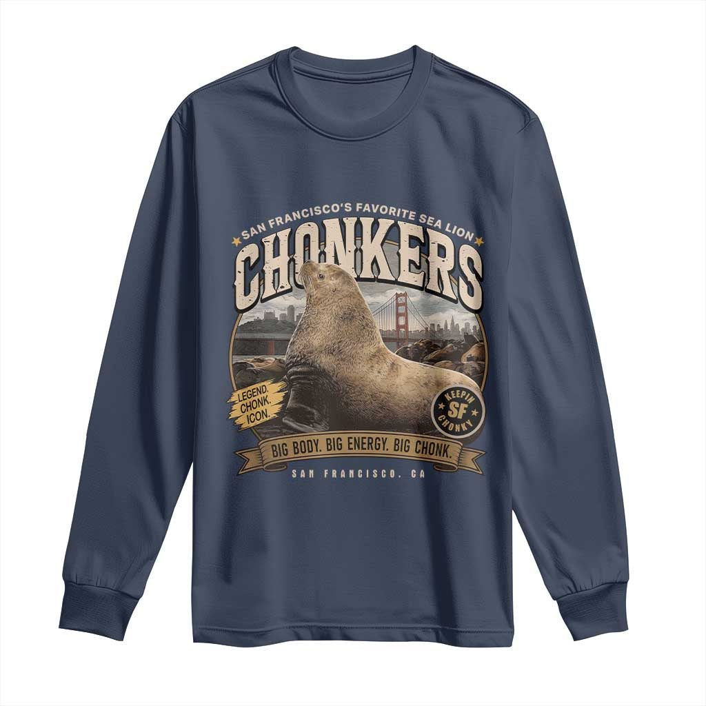 Viral Chonkers San Francisco Sea Lion Long Sleeve Shirt Retro Pier 39 Fisherman's Wharf Souvenir