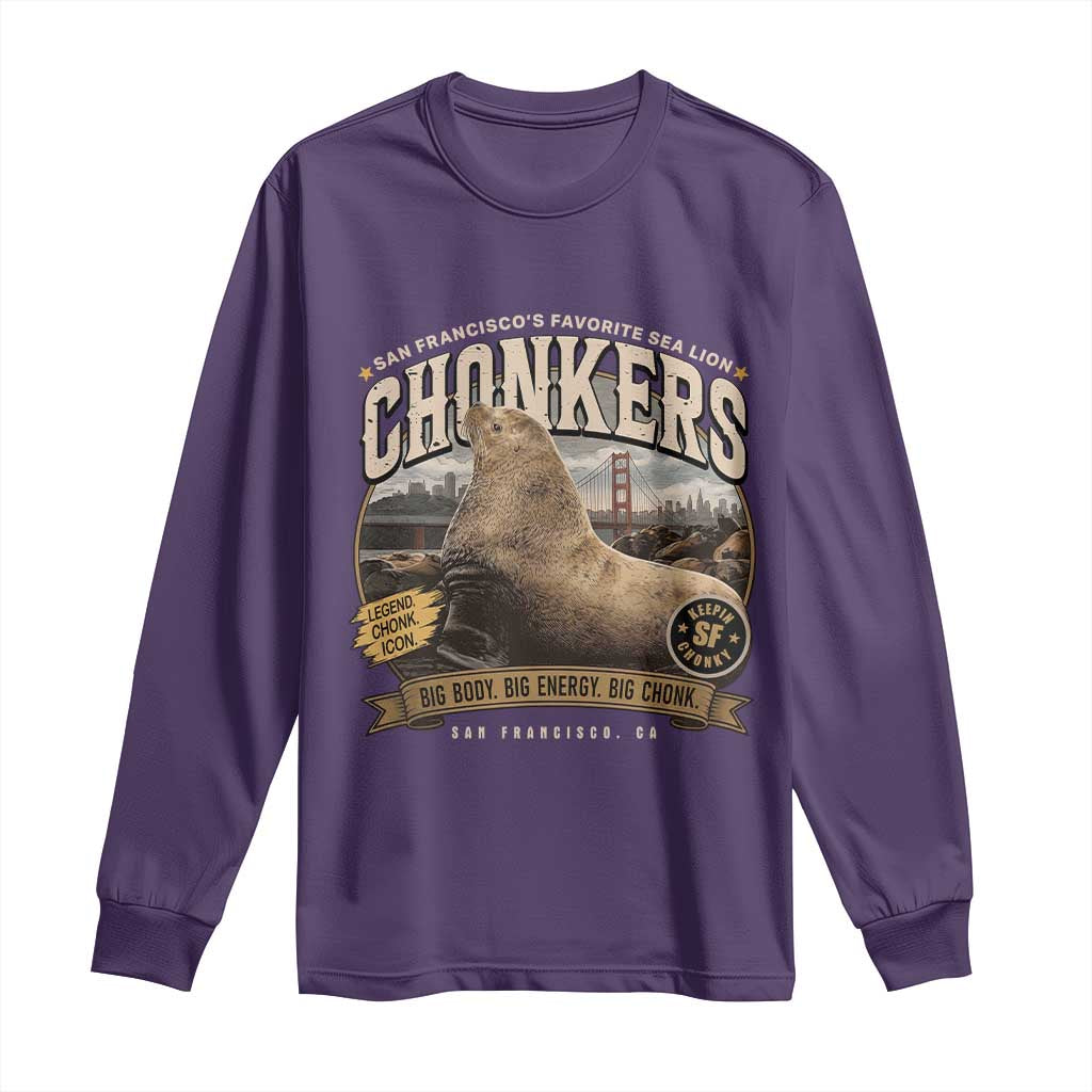 Viral Chonkers San Francisco Sea Lion Long Sleeve Shirt Retro Pier 39 Fisherman's Wharf Souvenir