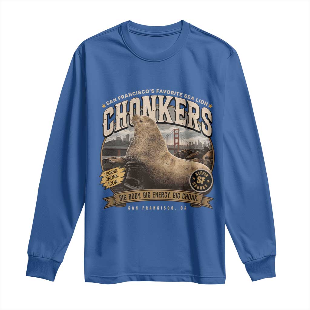 Viral Chonkers San Francisco Sea Lion Long Sleeve Shirt Retro Pier 39 Fisherman's Wharf Souvenir