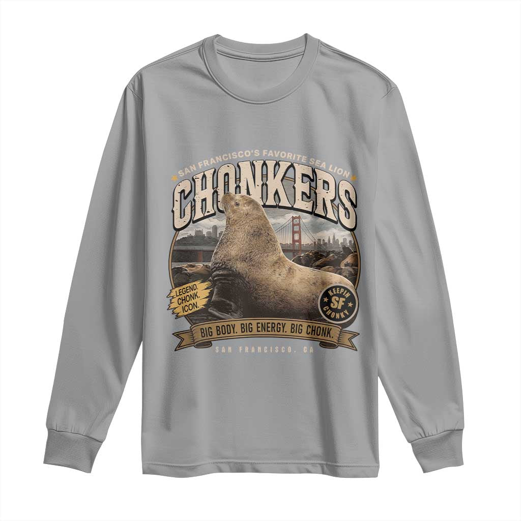 Viral Chonkers San Francisco Sea Lion Long Sleeve Shirt Retro Pier 39 Fisherman's Wharf Souvenir