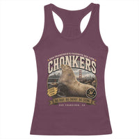 Viral Chonkers San Francisco Sea Lion Racerback Tank Top Retro Pier 39 Fisherman's Wharf Souvenir