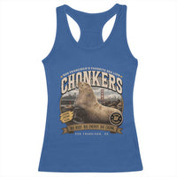 Viral Chonkers San Francisco Sea Lion Racerback Tank Top Retro Pier 39 Fisherman's Wharf Souvenir