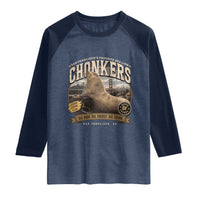 Viral Chonkers San Francisco Sea Lion Raglan Shirt Retro Pier 39 Fisherman's Wharf Souvenir