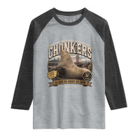 Viral Chonkers San Francisco Sea Lion Raglan Shirt Retro Pier 39 Fisherman's Wharf Souvenir