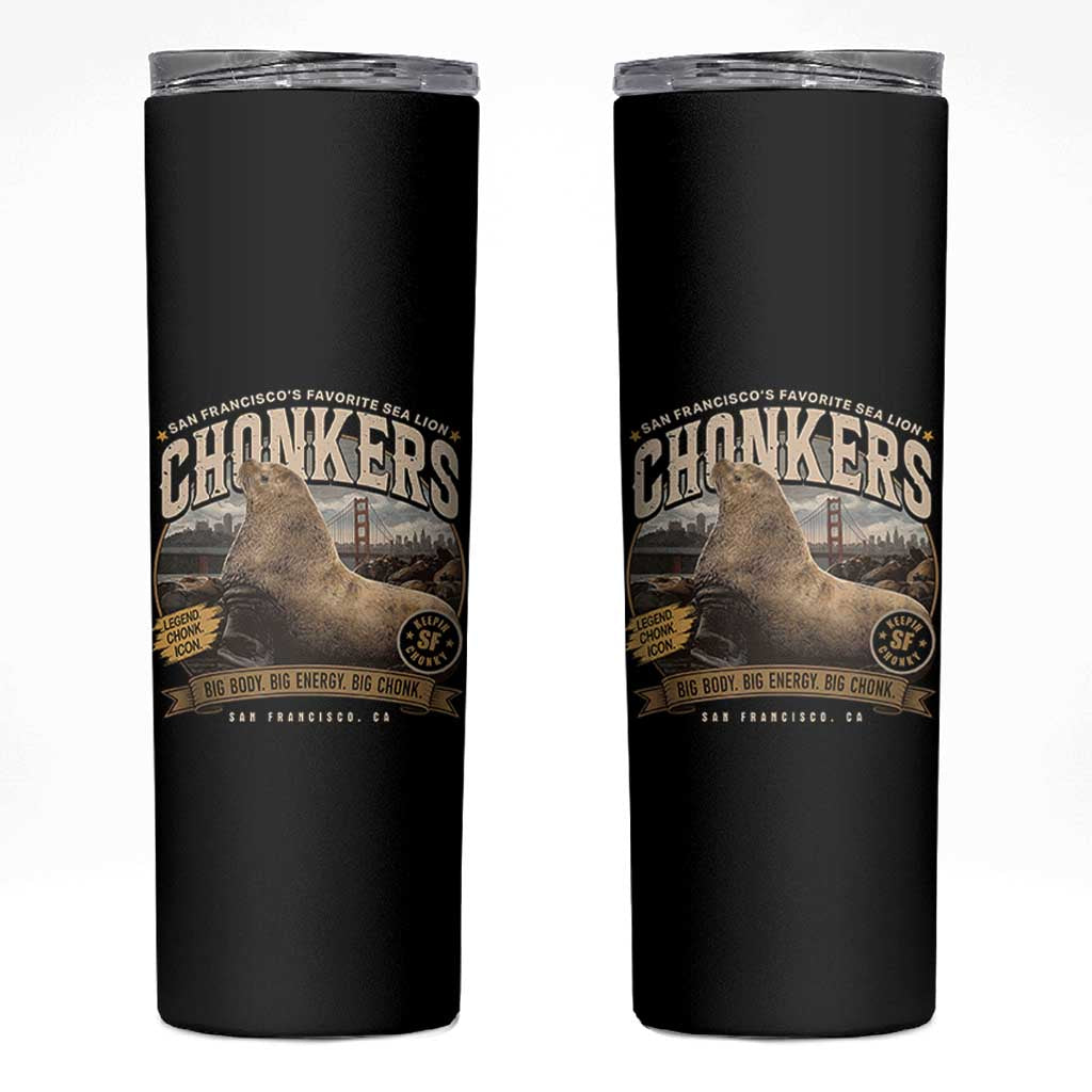 Viral Chonkers San Francisco Sea Lion Skinny Tumbler Retro Pier 39 Fisherman's Wharf Souvenir