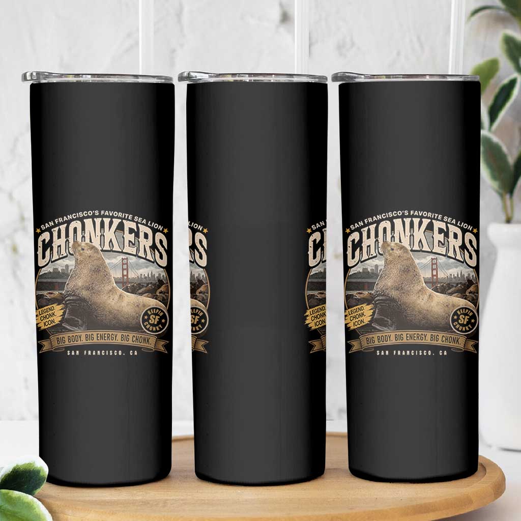 Viral Chonkers San Francisco Sea Lion Skinny Tumbler Retro Pier 39 Fisherman's Wharf Souvenir
