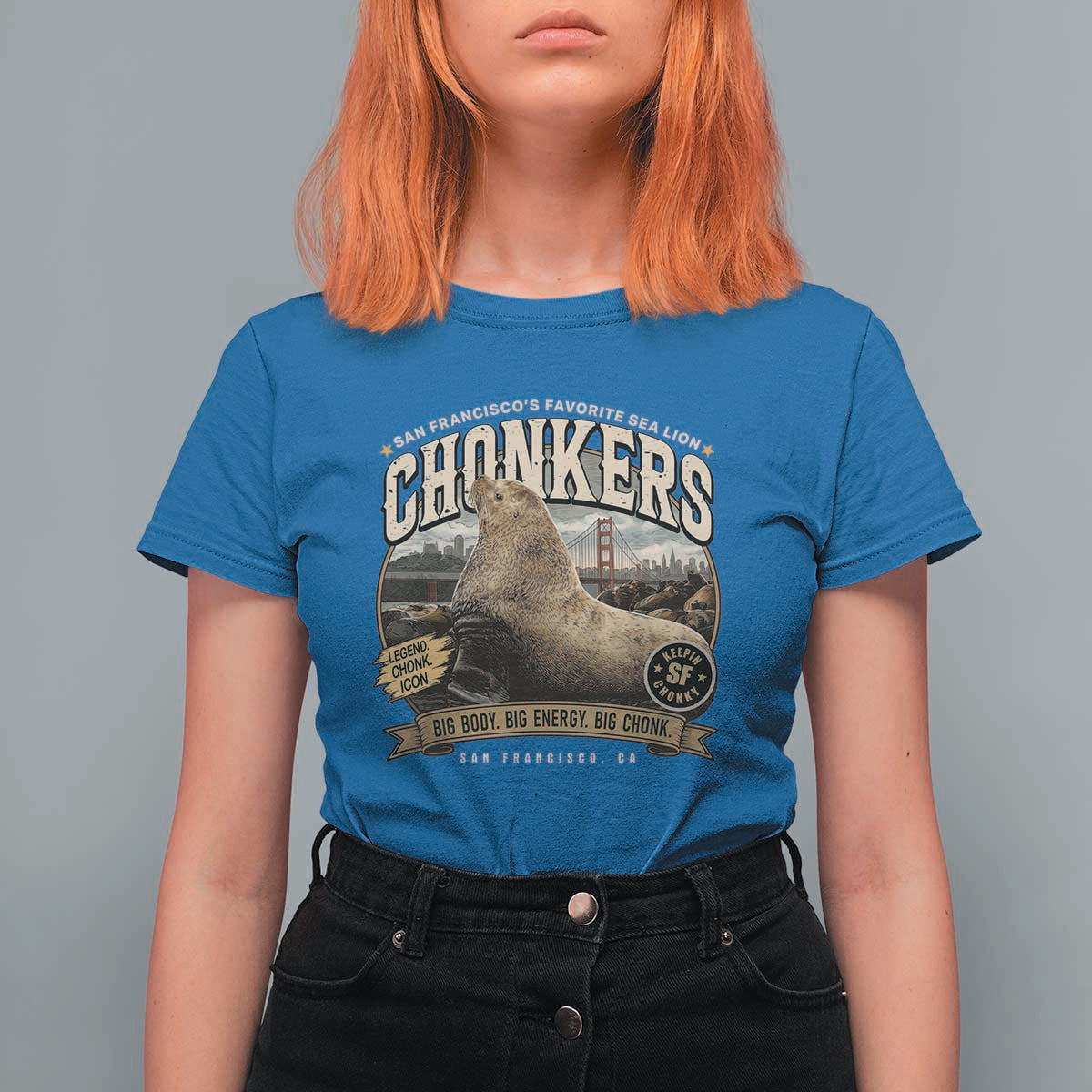 Viral Chonkers San Francisco Sea Lion T Shirt For Women Retro Pier 39 Fisherman's Wharf Souvenir
