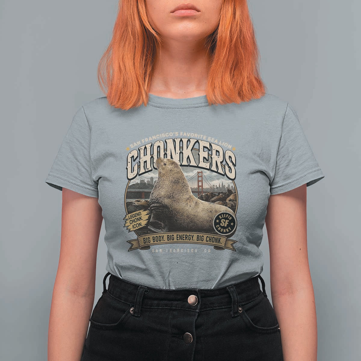 Viral Chonkers San Francisco Sea Lion T Shirt For Women Retro Pier 39 Fisherman's Wharf Souvenir