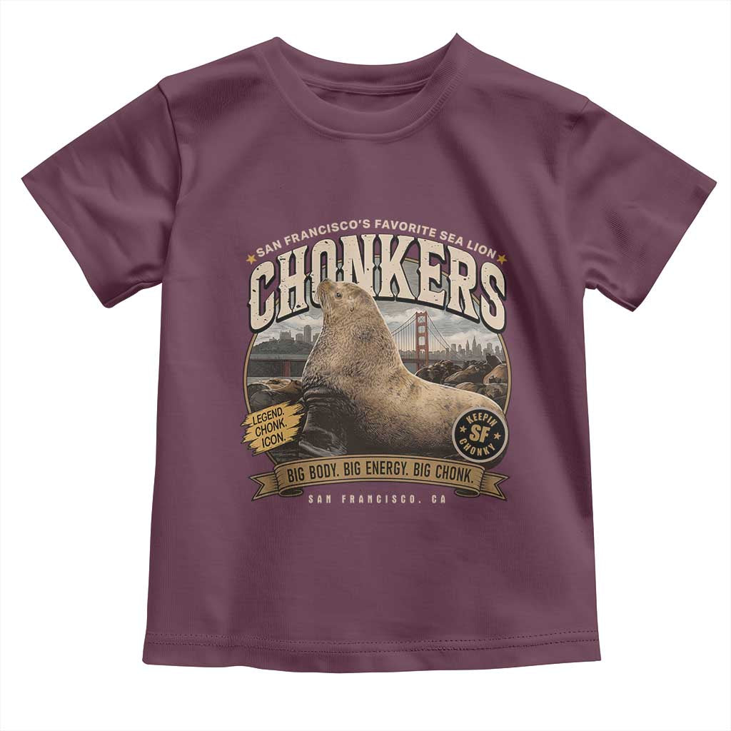 Viral Chonkers San Francisco Sea Lion Toddler T Shirt Retro Pier 39 Fisherman's Wharf Souvenir