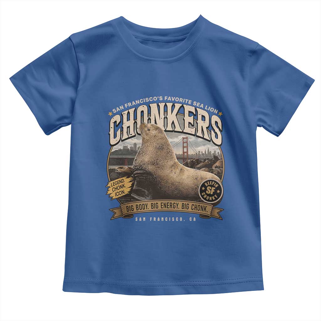 Viral Chonkers San Francisco Sea Lion Toddler T Shirt Retro Pier 39 Fisherman's Wharf Souvenir