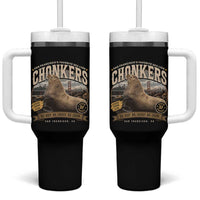 Viral Chonkers San Francisco Sea Lion Tumbler With Handle Retro Pier 39 Fisherman's Wharf Souvenir