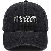 It's Not A Pimp Walk It's Gout Washed Cotton Baseball Cap Funny Chronic Pain Humorous Arthritis Limping Joke